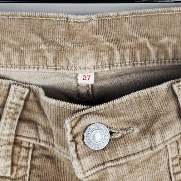 Levi's Surplus Skinny Low Rise White Tab Corduroy Pants Tan sz 27 - Picture 8 of 13